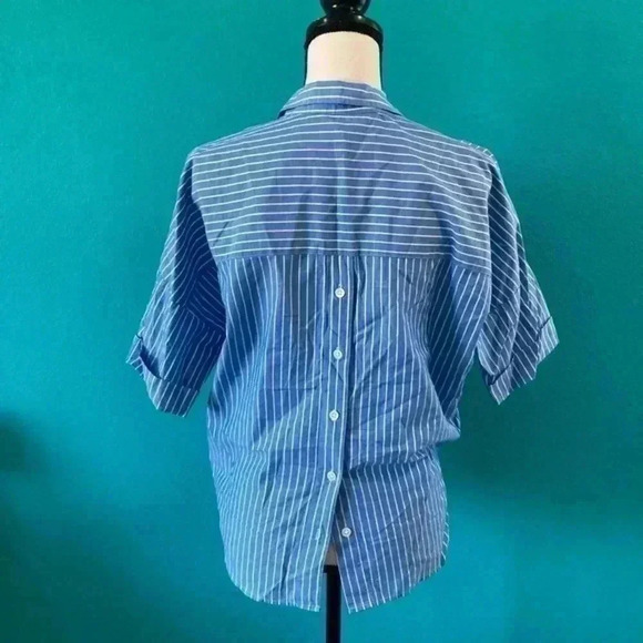 Joie blue and white striped button up shirt in size xs - Picture 2 of 4